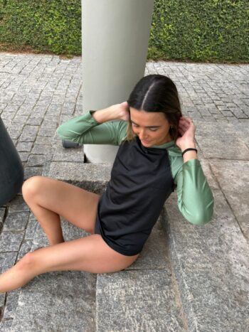 Remera con protección UV, Verde y Negro