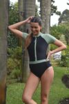 Traje de Baño OLIVIA, Verde y Negro